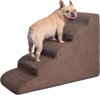 Huisdier Trappen - Hondentrap Kattenladder - Meubels Bereiken - Antislip Ontwerp - 3 Niveaus - Koffie