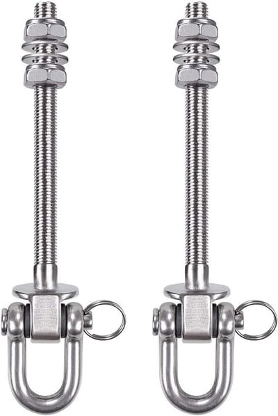 Roestvrijstalen schommelhangmatbouten 235mm - Set van 2 - Zware hangmathaken voor hout en staal