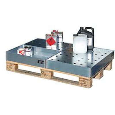 Bauer KGW-P 3/M bakje, inhoud 71 l, tot 200 kg, met geperforeerd rooster, B 1200 x D 800 x H 100 mm, gegalvaniseerd staal