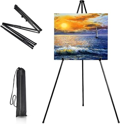 Draagbare 160 cm Kunstenaars Easel met Tas, Verstelbare Metalen Tripod Houder voor Schilderen, Ideaal voor Binnen en Buiten Gebruik, Perfect voor Bruiloften en Kunstprojecten