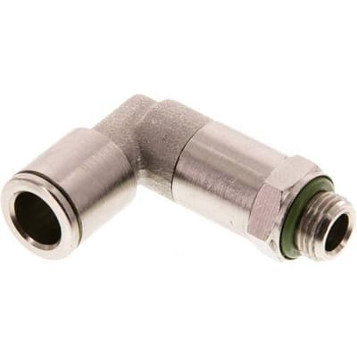 8mm x G1/8'' 90 graden L-verbinding Messing Insteekfitting Buitendraad Lange Huls FKM