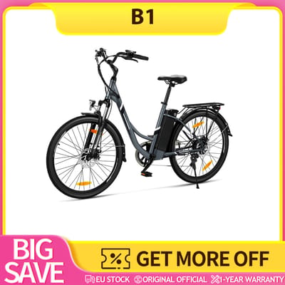 Touroll B1 26 inch Elektrische Stadsfiets / E-bike - Lage Instap - 90 km Actieradius - Shimano 7 Versnellingen - Voorvering - 250W Motor