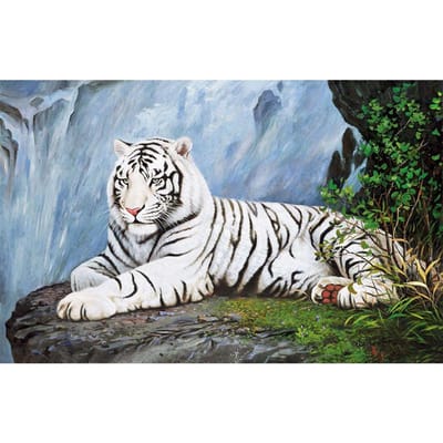 Broderie Diamant Tigre Bricolage Peinture Diamant Animaux Image de Strass Motif Mosaïque Diamant Artisanat Décoration Maison 20X30CM noir