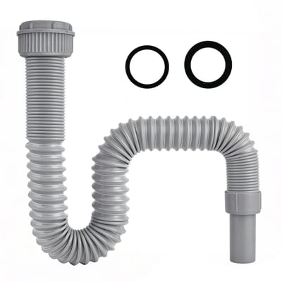 Dailygoods- Afvoerslang 45 mm - Flexibele Slang - Adapter 40 mm - Duurzaam Kunststof - Stalen Wapening - 40-100 cm - Afvoerbuis