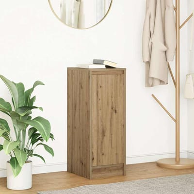 vidaXL - Dressoir - 29,5x34x76 - cm - bewerkt - hout - artisanaal - eikenkleur