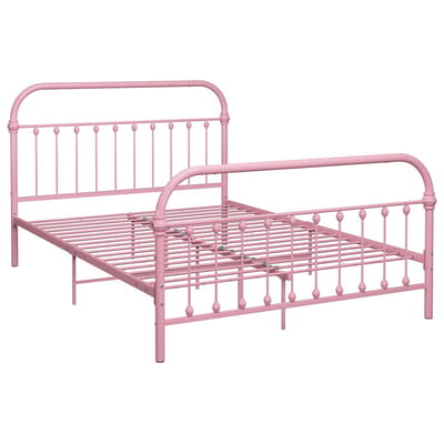 vidaXL - Bedframe - metaal - roze - 120x200 - cm