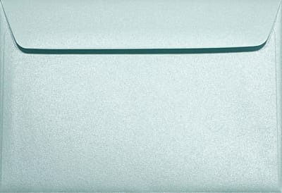 Metallic (parelmoer) blauwe enveloppen C6 - 114 x 162 mm - A6 - 25 stuks - NK natgelijmde - 120 gram - Majestic - Netuno