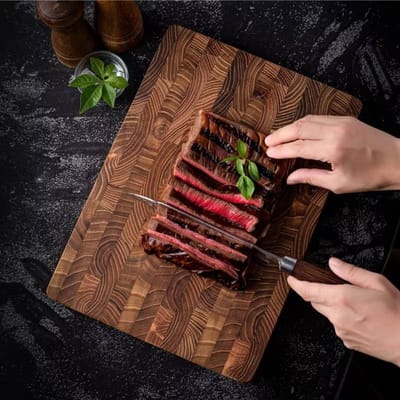 Dutchers® Teakhouten Snijplank - Extra dik (2.5cm) - Robuuste afwerking 34 x 24cm - Serveerplank Hout
