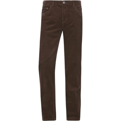 Jan Vanderstorm herren Corduroy Broek - 28 - bruin - Plus Size