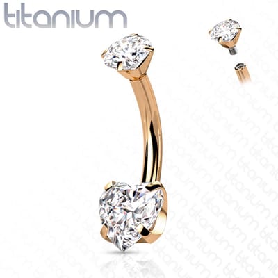 Piercing titanium hartje sierlijk - rose - LMPiercings