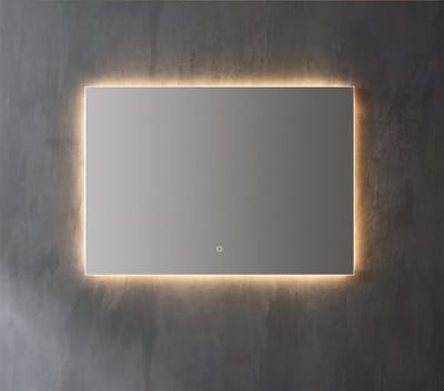 Aluminium spiegel decor met LED verlichting - 100x70x3