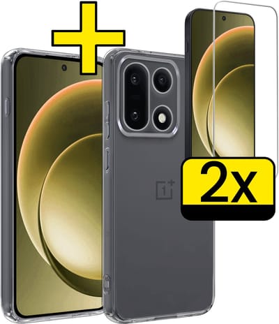 Hoesje - Met 2x Screenprotector - Geschikt voor OnePlus 15 - Sterk & Shockproof - Back Cover - Siliconen Case - Telefoon Hoes - Telefoonhoesjes - Transparant