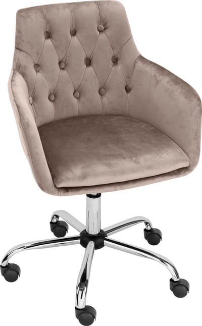 Perry-Bureaustoel Taupe Velours