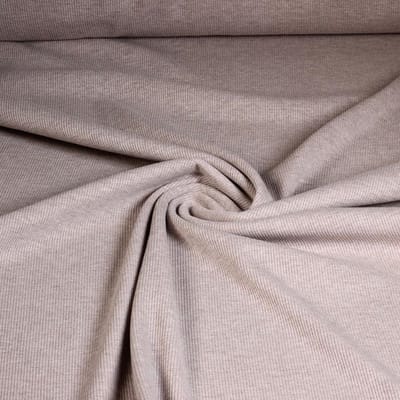 Rib jersey katoen beige melange 2,5 meter