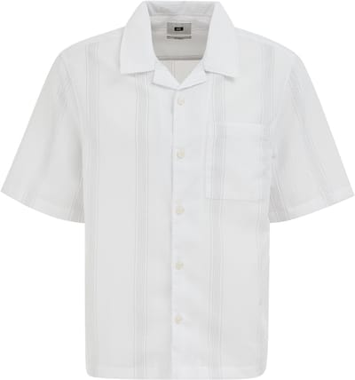 WE Fashion Heren relaxed fit seersucker overhemd