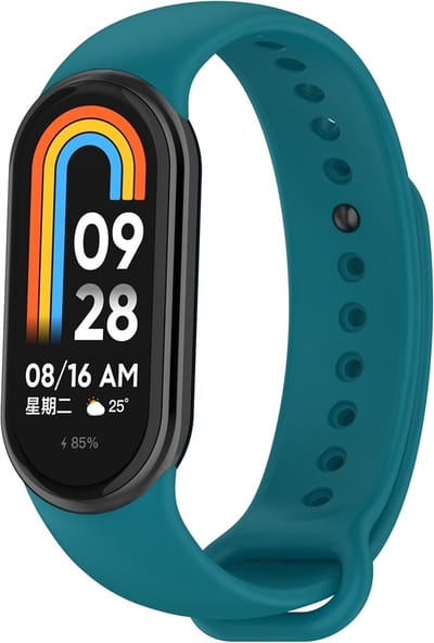 By Qubix - Siliconen bandje - Groenblauw - Geschikt voor Xiaomi Smart Band 8 / 9 / 10