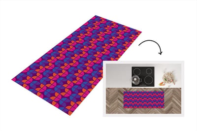 Keukenloper 120x50 cm - Keukenmat vinyl Tulpen - Patroon - Retro - Keukenmatten loper - Keuken vloerkleed tapijt
