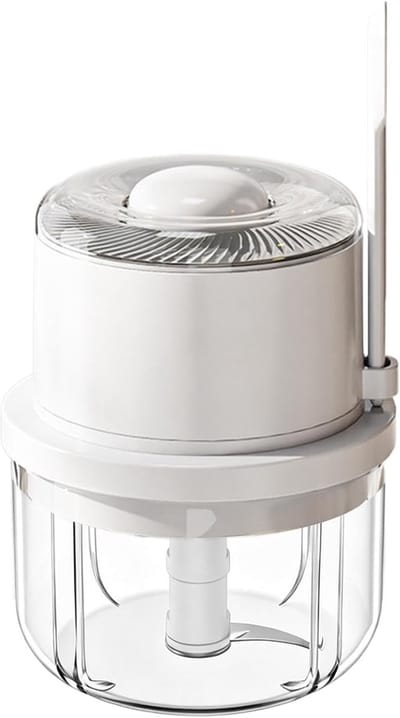 Knoflook Hakker - Mini Keukenmachine - Snel Ingrediënten Snijden - Draadloos Werken - 350 ml Capaciteit - Wit