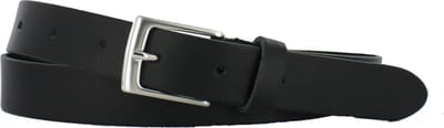 Heren/Dames Riem Leer | 3cm breed | Riemmaat: 90cm (totale lengte: 105cm) | 100% echt leer | Nikkelvrije gesp | Kleur: zwart
