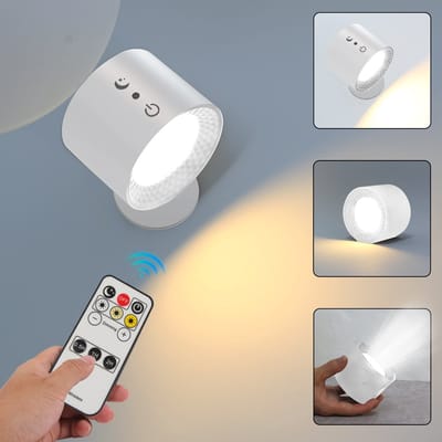 Nachtlampje - Magnetische LED Wandlamp - 3 Kleurtemperaturen - Wit - Boven- en onder ontwerp met dubbele lichtbron -Wandlampen - Draadloze LED-strip - Met afstandsbediening - Oplaadbaar - 2000mAh - 1st