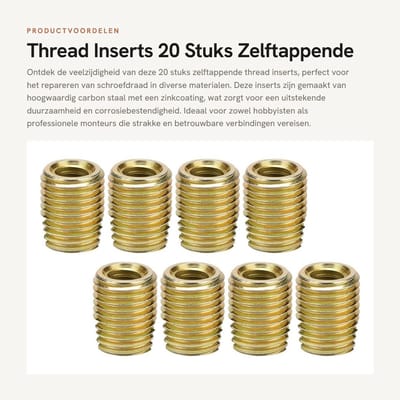 Dailygoods - Thread Inserts - 20 Stuks - Zelftappende Schroef Reparatie - Carbon Staal - M3x0.5/M5x0.5 - Duurzaam en Betrouwbaar - Ideaal voor Mechani...