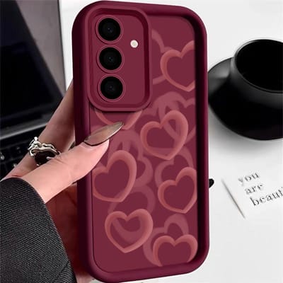 Coque TPU Cœur Découpé Pour Samsung Galaxy A56 A36 A16 A55 A54 A15 A14 A25 A53 5G S25 S24 S23 S22 Ultra Plus S24FE Housse de Téléphone Galaxy S22 5G