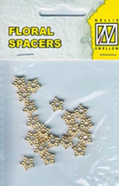 FLP-SP009 Floral Spacers Nellie Snellen - gouden kraal 5 punt sterretje 9 mm - 20 stuks kraaltjes goud