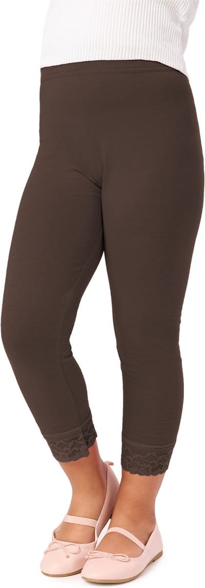 Merry Style MS-MS10-293-LE Meisjes Leggings - Sport - Vrijetijdsbroek - 3/4 Capri – Viscose - Sporbroek - Yogabroek - Bruin - 110