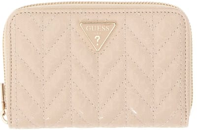 GUESS portemonnee Stacey SLG Zip Around Wallet Light Beige crème