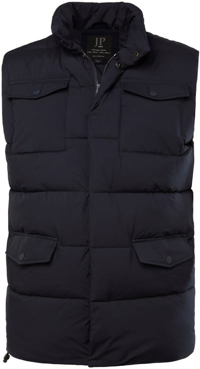 JP 1880 - Heren - Doorgestikte bodywarmer outdoor opstaande kraag - Navy blauw - Maat L