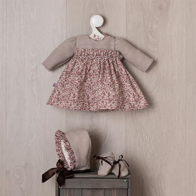 Asi poppenkleding jurk Martina multicolor voor babypoppen.