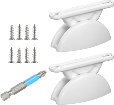 Caravan Deurslot Houder 2 Stuks Deurstoppers met Elektrische Boor Witte Accessoires voor Caravan en Motorhome Veiligheid en Gebruiksgemak