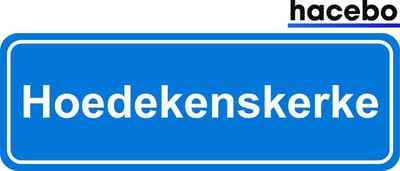 Hacebo - Plaatsnaam Sticker - 29x10 CM - Hoedekenskerke sticker - Verkeersborden sticker - grappige cadeaus - Hoedekenskerke