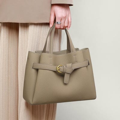 Handtas Tas Dames Nieuwe Herfst en Winter Echt Leer Moeder Tas Crossbody Grote Capaciteit Emmer Tas Dames Tas beige