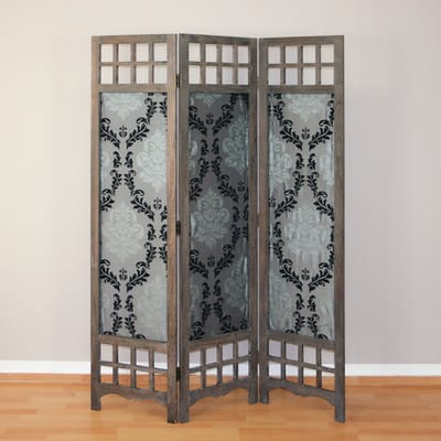 Homestyle4u Kamerscherm - 120x170 cm - bruin - 3-delig - barok patroon