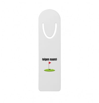 Hacebo® - golf hole vlag met eigen naam metalen boekenlegger - Golf - golfers - leuk cadeau voor iemand die houd van golfen - cadeau - kado Bladwijzer boekenleggers - 12.7 cm x 3.2cm