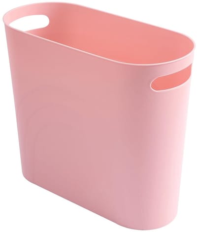 Slanke Prullenbak - Afvalmand Vuilnisbak - Kleine Ruimtes - Ingebouwde Handgrepen - 13L x 6W x 11H - Rozet Roze