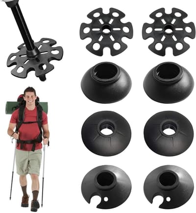Rubber Buffers voor Wandelstokken - 8 Stuks, Ideaal voor Hiking, Camping en Buitenactiviteiten, Geschikt voor Standaard Wandelstokken