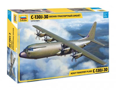 Zvezda Modelbouwpakket Militaire voertuigen - 7324 Heavy transport plane C-130J-30 Plastic - 1:72 - Modelbouw