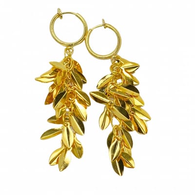 Klem oorbellen - goudkleurig - leafs- geen gaatje- Charme Bijoux
