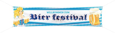 Folat - Oktober bier festival bierpullen spandoek - 180 cm x 40 cm