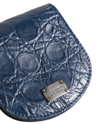 Blauwe Exotische Huid Munt Condom Houder Pocket Portemonnee