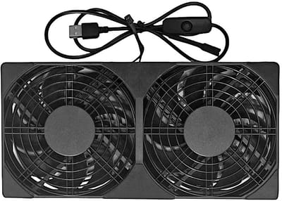 2-In-1 USB-Ventilator - 120 mm - Dubbele Rij - Kleine PC-Computerventilator - USB 5 V - Stille Elektronica - USB-Koelventilator met Schokabsorberende Voeten