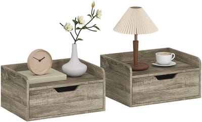 HOMCOM Nachtkastje - Spaanplaat - 40 x 30 x 19,5 cm - Grijs