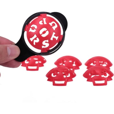 7 Stuks Bal Lijnmarkeerder Sjabloon Letterpatroon Bal Scribe Sjabloon Teken Uitlijningsgereedschap red