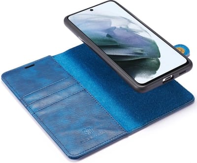 2-in-1 Book Case en Back Cover Blauw Geschikt voor Samsung Galaxy S21 FE