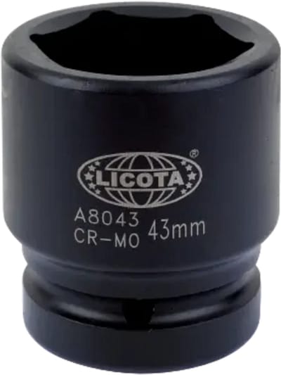 Slagschroefdop 1 inch 70mm kort - professionele kwaliteit