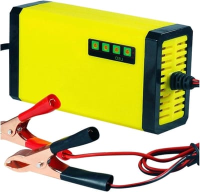 Auto Motor Acculader - Slimme Lader - Accu Onderhoud - Intelligente Spanningsaanpassing - 12V 2-20AH - Geel