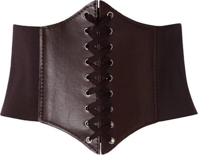 Brede Korset Taille Riem | Bruin | Elastische Dames Riem