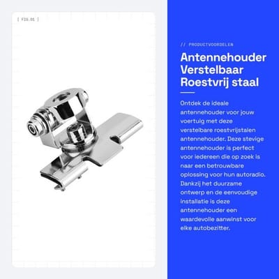 Antenne-montageset verstelbaar - Roestvrijstalen antenne-montagebeugel - Eenvoudige installatie - 360 graden zitting - Antikrasbeschermer - Hoogwaardige prestaties - Antennehouder